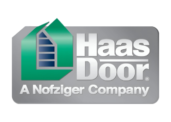 A logo of haas doors, a nofziger company.