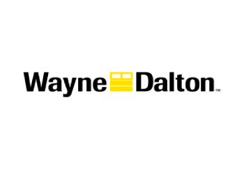 A yellow and black logo for wayne dalton.
