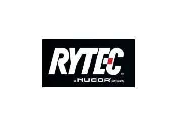 A black and white logo of rytec.